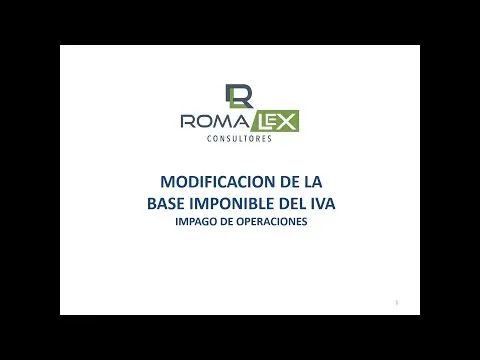 MODIFICACIÓN BASE IMPONIBLE IVA. ROMALEX CONSULTORES.