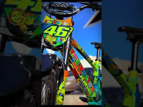 BICICLETA RFN 20 AMARILLA VERDE CON VINILO VALENTINO ROSSI 😍 #rxf #parati #rfn #foryoupage #bici #46