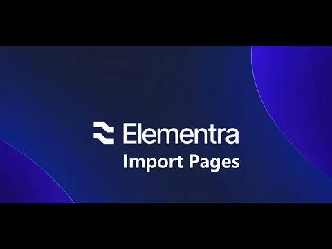 How to Import Pages From any Theme's Demo or Skin. Elementra Theme Example