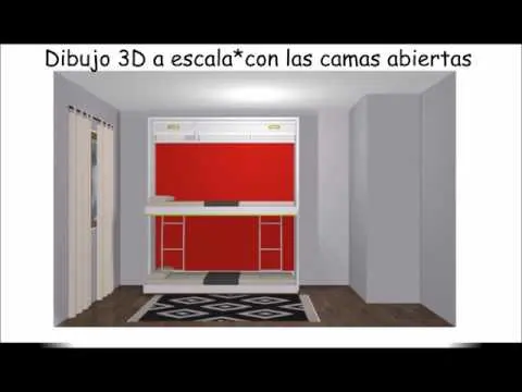 Habitaciones Juveniles para familias numerosas con literas plegables horizontales